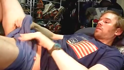 Horny couple fuck each other with strap on