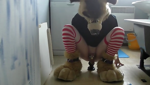 Spying her first time with a toy