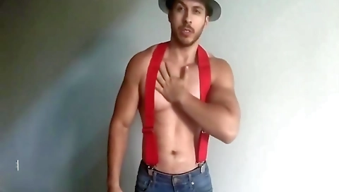 Married guy with huge tits & cum