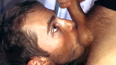 Sexy amateur swallows cum after shower