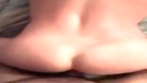 Big booty blonde gets fucked by a dildo sie of her black spare