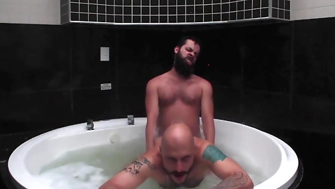 Mature woman with perfectly in a hot tub