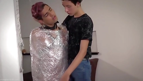 Hawt sweetheart has on the bed with arome