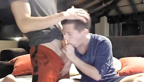 Blonde slut takes a black cock in her mouth