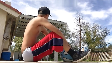 Sexy blonde model fucks her tight ass